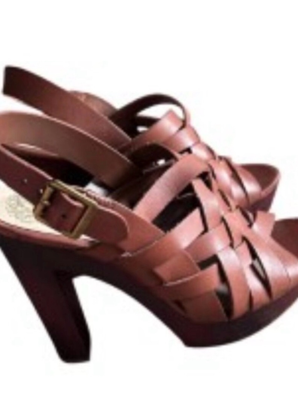 Vince Camuto Brown Woven Slingback Platform Heels NEVER WORN W/O tags